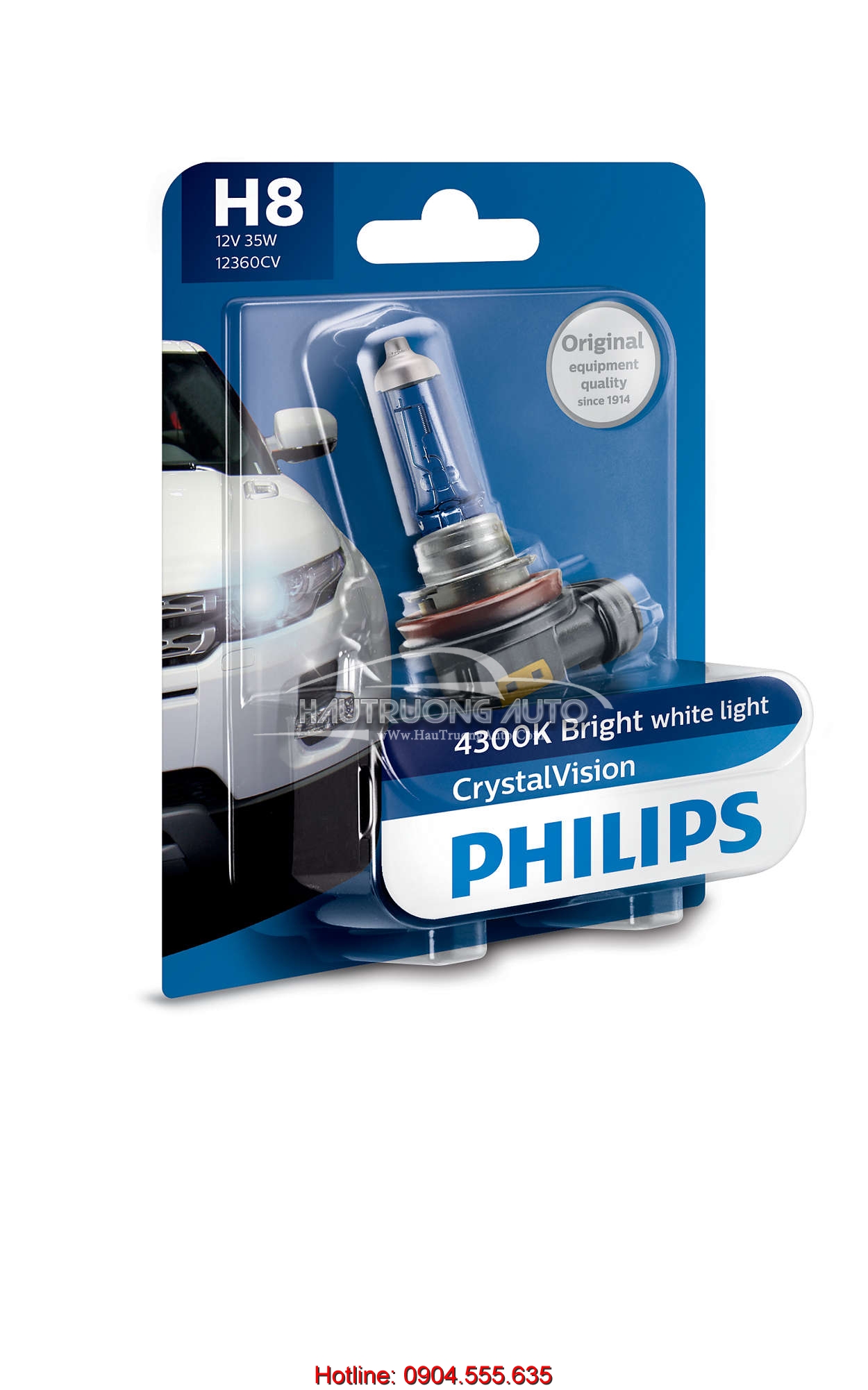 Bóng đèn pha H8 Philips Crystal Vision